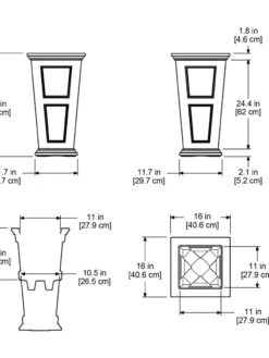 Fairfield Self-Watering Tall Patio Planters, 28” -The Garden Works Shop 39342 15V tif