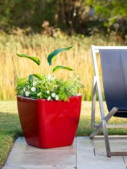 Viva Square Self-Watering Rolling Planter, 20" Diameter, Set Of 2 -The Garden Works Shop 3 4 crop 8612930 0035 tif