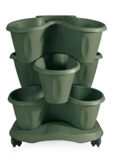 Trifoglio 3-Tier Planter On Wheels -The Garden Works Shop 3 4 crop 8613625 03V