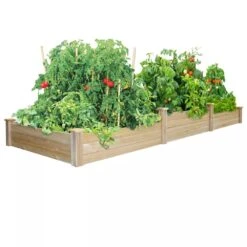 Pine Raised Garden Bed, 2'x4'x10.5" High -The Garden Works Shop 8588181 01V tif