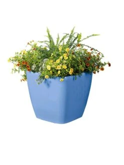 Viva Square Self-Watering Rolling Planter, 14" Diameter -The Garden Works Shop 8589777BL 6080 tif