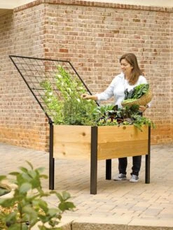 Space-Maker Pivoting Trellis, 4' -The Garden Works Shop 8590247 492 cedar planter box with trellis tif