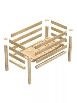 Elevated Cedar Garden Bed, 2' X 4' X 31" -The Garden Works Shop 8596147 09V 3 4