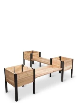 Elevated Cedar Planter Bench Kit, Natural, 90" -The Garden Works Shop 8597992 10056 tif
