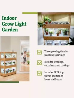 Bamboo LED Grow Light Garden For Succulents And Seeds -The Garden Works Shop 8598084 5