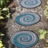 Swirl Stepping Stone -The Garden Works Shop 8598248 8030 mosiac swirl recycked rubber tepping stone tif