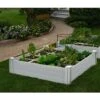 Raised Garden Bed With Grow Grid, 4' X 4' 1 Raised Garden Bed With Grow Grid, 4' X 4' -The Garden Works Shop 8599291 01V vita raised garden bed with grow grid 4 ft by 4 ft white