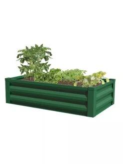 Powder-Coated Metal Raised Garden Bed, 24" X 48" 9 Powder-Coated Metal Raised Garden Bed, 24" X 48" -The Garden Works Shop 8599393 02V powder coated metal raised garden bed 24x49 forest green