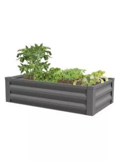 Powder-Coated Metal Raised Garden Bed, 24" X 48" 8 Powder-Coated Metal Raised Garden Bed, 24" X 48" -The Garden Works Shop 8599393 03 powder coated metal raised garden bed 24x50 gray