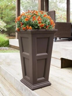 Fairfield Self-Watering Tall Patio Planters, 34” -The Garden Works Shop 8600109 03V tif