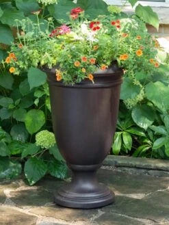 Ellington Self-Watering Urn Planter, 24" -The Garden Works Shop 8600110 02V tif