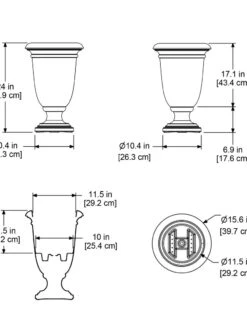Ellington Self-Watering Urn Planter, 24" -The Garden Works Shop 8600110 11V tif