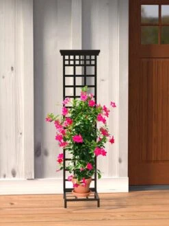 Mission-Style Planter Stand With Trellis -The Garden Works Shop 8600111 01V tif