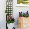 Mission-Style Planter Stand With Trellis -The Garden Works Shop 8600111 19900 tif