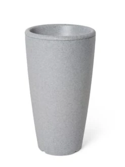 Solar Illuminated Planter Tall Granite, 32" -The Garden Works Shop 8600183 18724 tif