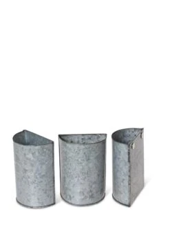Mini Magnetic Galvanized Planter Pockets, Set Of 3 -The Garden Works Shop 8609216 8714 tif