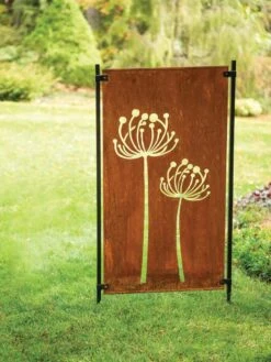 Queen Anne's Lace Corten Steel Screen -The Garden Works Shop 8609526 00526 tif