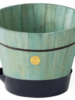 VegTrug® Build-a-Barrel Wooden Planter With Self-Watering Reservoir Tray, 18" -The Garden Works Shop 8610253 07V tif