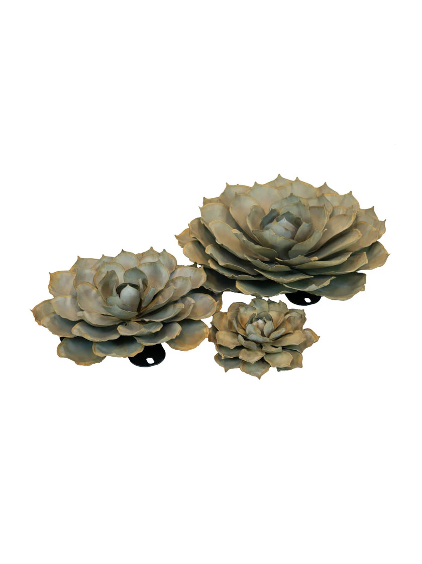 Desert Steel Blue Rose Succulent Sculpture 3 Desert Steel Blue Rose Succulent Sculpture
