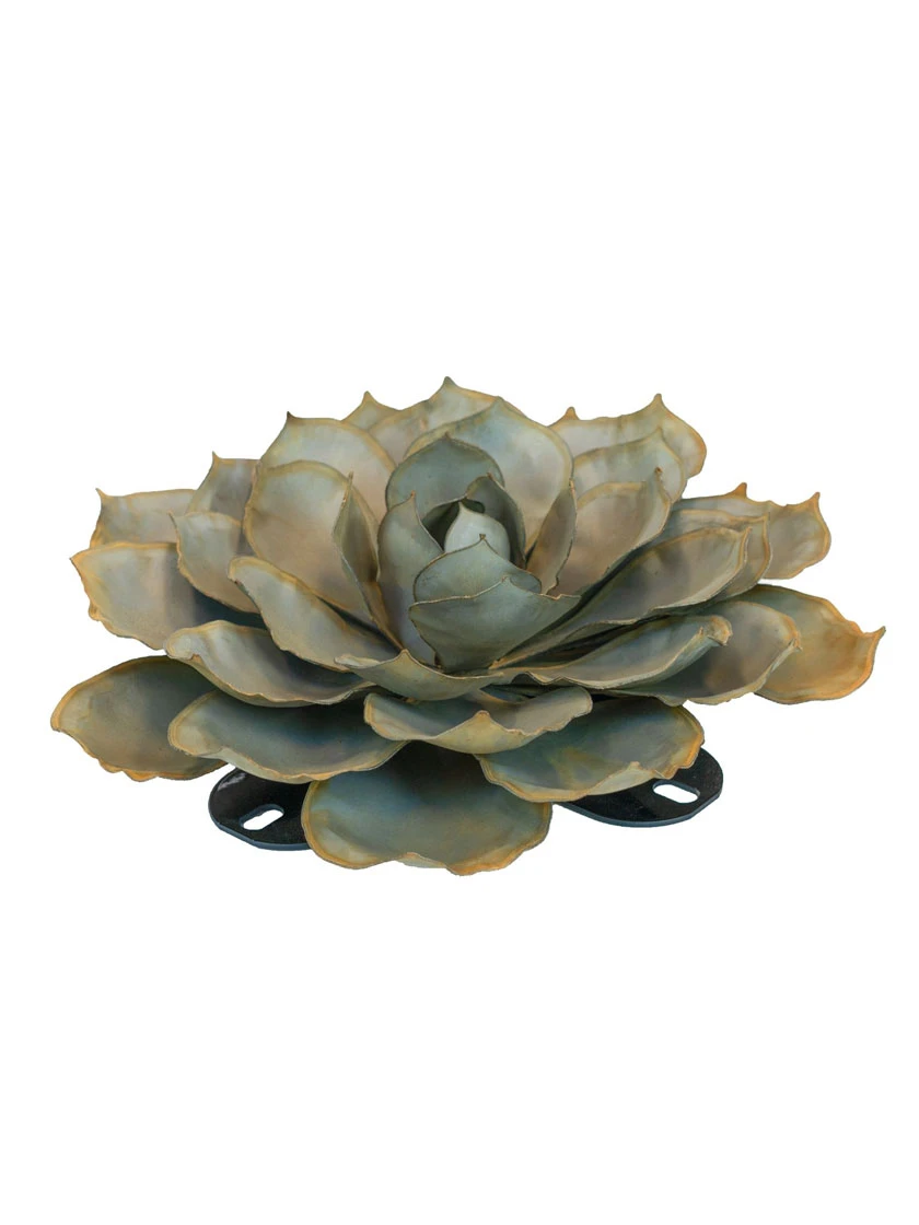 Desert Steel Blue Rose Succulent Sculpture 8 Desert Steel Blue Rose Succulent Sculpture - Image 6