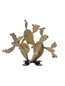 Desert Steel Prickly Pear Cactus Sculpture, Redondo -The Garden Works Shop 8610768 04v