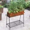 Rectangular Corten Planter And Stand -The Garden Works Shop 8611028 9159 tif
