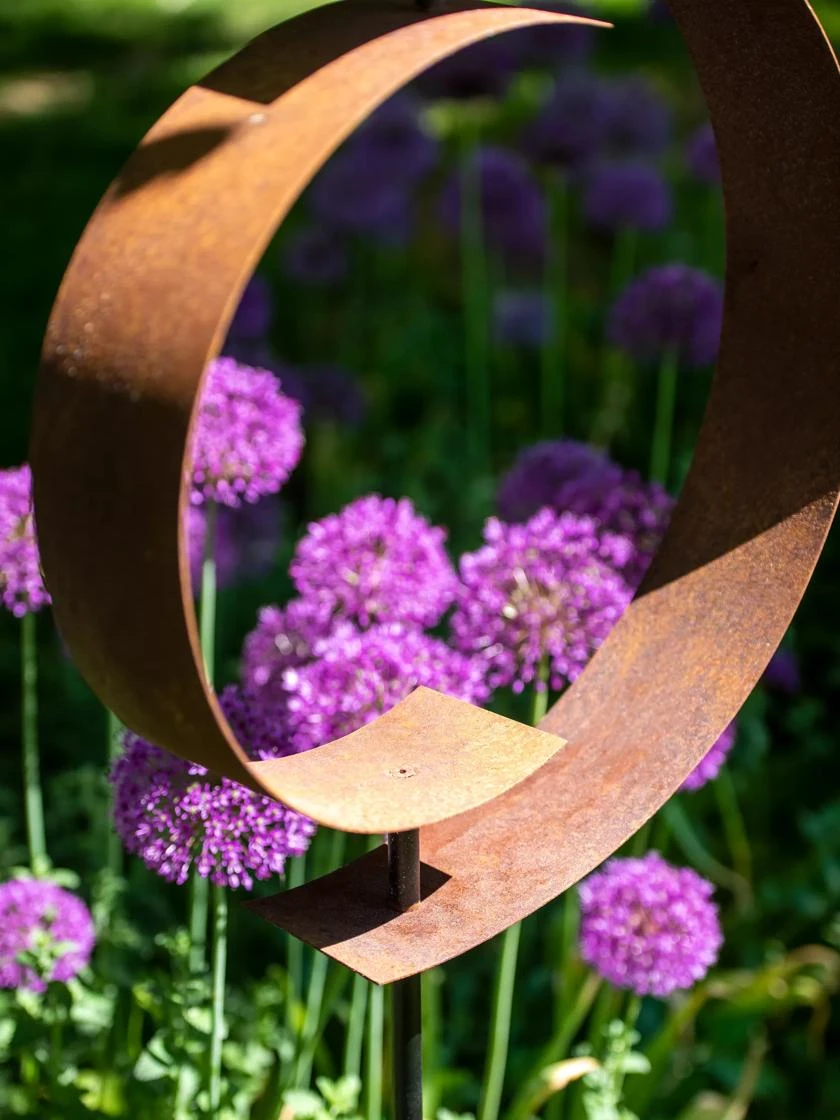 Corten Circle Garden Sculpture 6 Corten Circle Garden Sculpture - Image 4