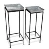 Square Nesting Plant Stands With Galvanized Trays, Set Of 2 -The Garden Works Shop 8611976 004 tif