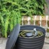 Matte Black Ribbed Hose Pot With Lid -The Garden Works Shop 8611991 061 tif