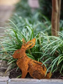 Corten Steel Animal Garden Stakes -The Garden Works Shop 8612060 076 tif