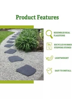 Recycled Rubber Flagstone Stepping Stone 27 Recycled Rubber Flagstone Stepping Stone -The Garden Works Shop 8612235 5
