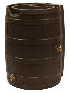 Rain Wizard 65 Gallon Rain Barrel -The Garden Works Shop 8612313 02v rain wizard 65 gallon rain barrel oak