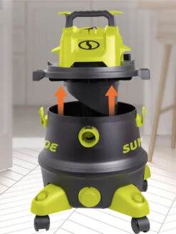Sun Joe® 8-Gal 1200W 6.5 Pk HP Wet/Dry Shop Vac, HEPA,w/Cleaning Attachments -The Garden Works Shop 8612522 07v