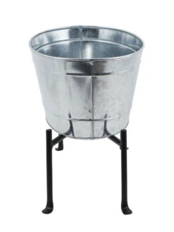 Achla Designs Mini Oval Galvanized Tub With Folding Stand 10 Achla Designs Mini Oval Galvanized Tub With Folding Stand -The Garden Works Shop 8612906 05v