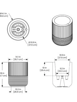 Arden Round Planter -The Garden Works Shop 8613267 01V tif