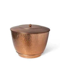 Hammered Copper Hose Pot With Lid -The Garden Works Shop 8613311 5815