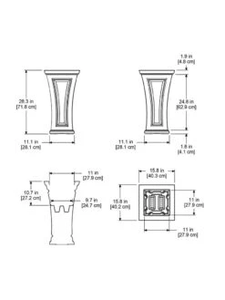 Cambridge Tall Planter, 28" Height -The Garden Works Shop 8613524 04V 3 4