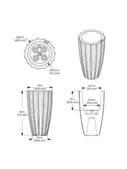 Sedona Tall Planter, 28" Height 12 Sedona Tall Planter, 28" Height -The Garden Works Shop 8613525 10V 3 4