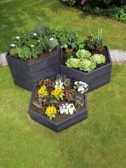 Modular Hexagon Raised Bed Kit, 28.5" 7 Modular Hexagon Raised Bed Kit, 28.5" -The Garden Works Shop 8614244 04V