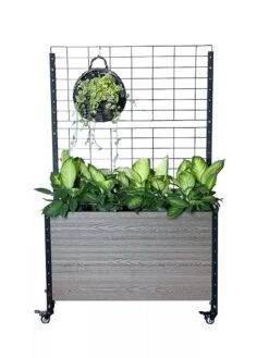 Mobile Deep Trough Planter With Trellis -The Garden Works Shop 8614265 03V