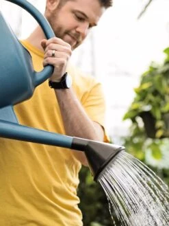 French Blue Watering Can 14 French Blue Watering Can -The Garden Works Shop ChrisAhrensSquare 0118 tif